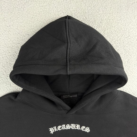 Pleasures Now Hoodie Mens Large L Black Neural Embroidered Fleece Sweatshirt 1 - Picture 6 of 11